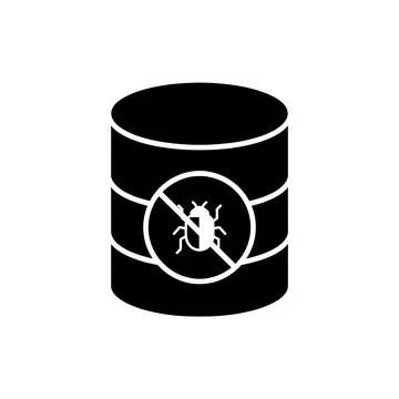 Database Bug Removal Black Filled Style Icon Stockillustratie