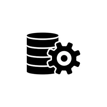 Database Center, Data Server Settings Flat Vector Icon Stock Illustration