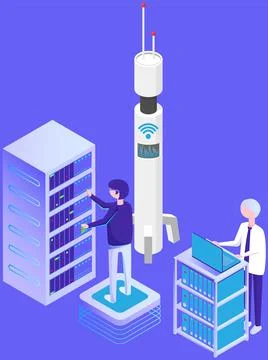 Database center info storage, datacenter with modern innovation and systems 스톡 일러스트