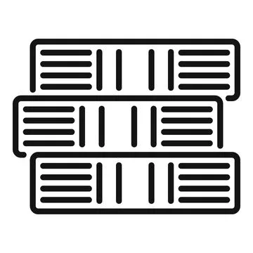 Database center presenting secure data storage system icon Illustrazione stock