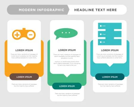 Database, Chat, Gamepad infographic Stock Illustration