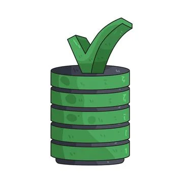 Database check illustration Illustrazione stock