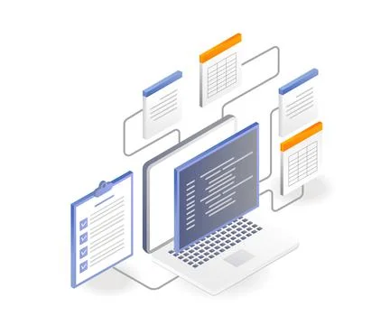 Database checklist end programmer language Stock-Illustration