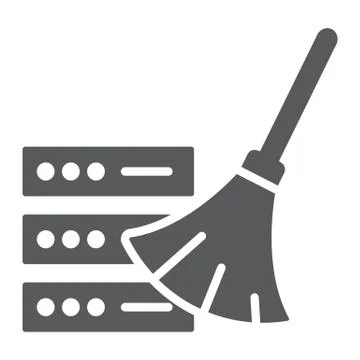 Database cleaning glyph icon, data and analytics Stock Illustration