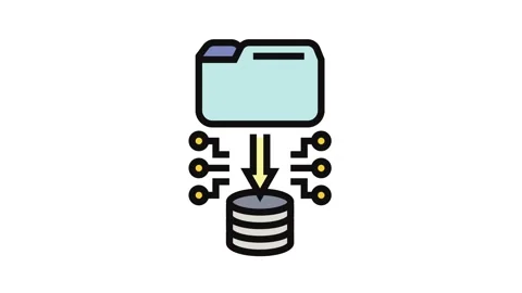 Database cloud computing color icon animation Stock Footage 326108369