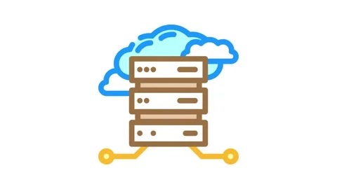 Database cloud computing color icon animation Stock Footage 327260013