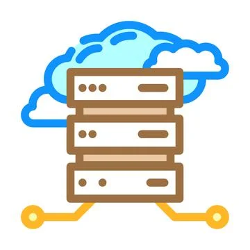 Database cloud computing color icon vector illustration Illustrazione stock