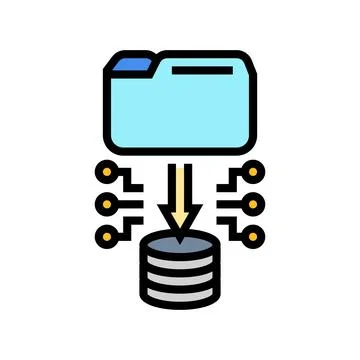 Database cloud computing color icon vector illustration Stock Illustration