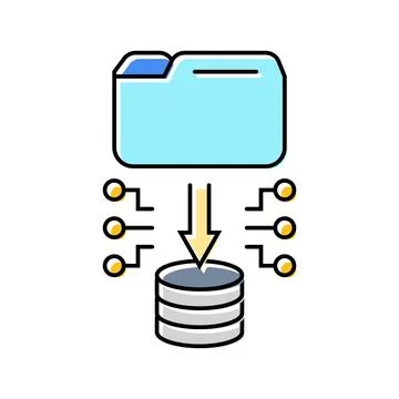 Database cloud computing color icon vector illustration Stock Illustration