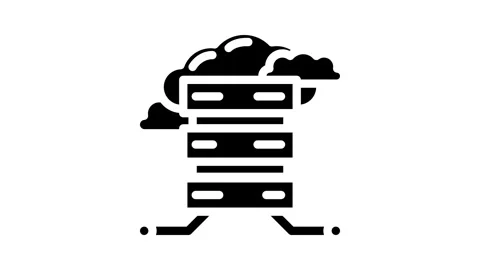 Database cloud computing glyph icon animation Stock Footage 326735948