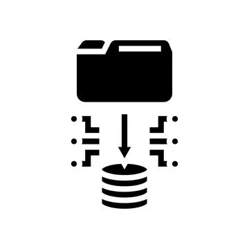 Database cloud computing glyph icon vector illustration Stock Illustration