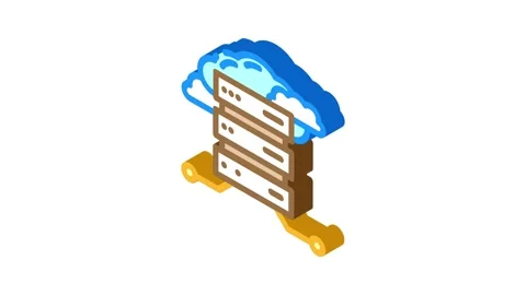 Database cloud computing isometric icon animation Stock Footage 327280953