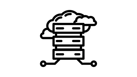 Database cloud computing line icon animation Stock Footage 326751998