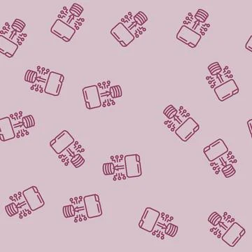 Database cloud computing line seamless pattern Illustrazione stock