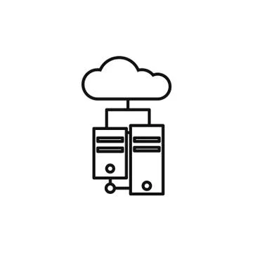 Database cloud computing technology internet line style Stock Illustration