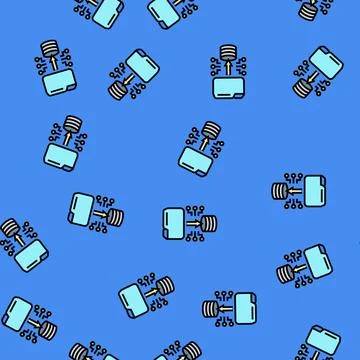 Database cloud computing vector seamless pattern Stock Illustration