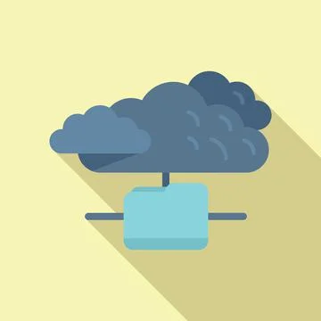 Database cloud icon flat vector. Platform system Stock Illustration