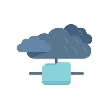 Database cloud icon flat vector. Platform system Stock Illustration