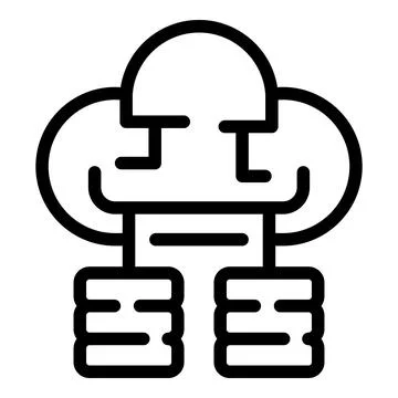 Database cloud icon, outline style Illustrazione stock