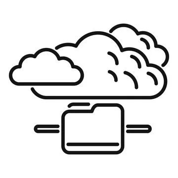 Database cloud icon outline vector. Platform system Stock Illustration