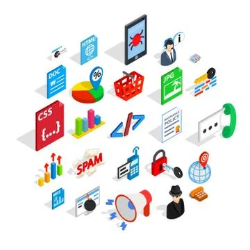 Database cloud icons set, isometric style イラスト素材