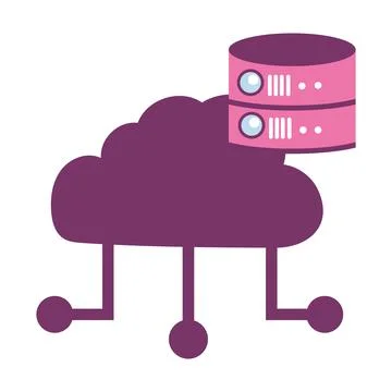Database cloud server with circuits 스톡 일러스트