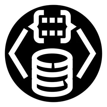 Database code programming development technology backend icon Stock Illustration