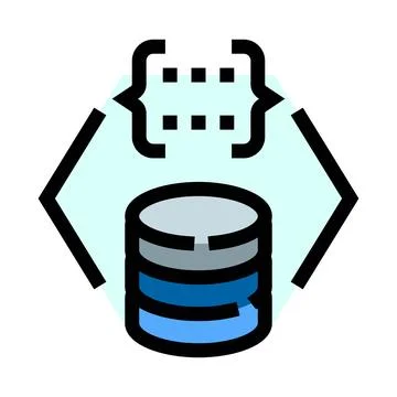 Database coding backend development system icon Stock Illustration
