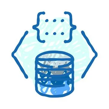 Database coding script symbol storing developer data Stock Illustration