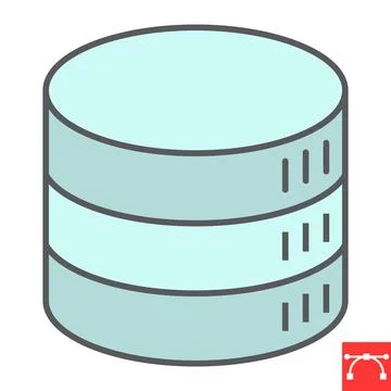 Database color line icon Stock Illustration