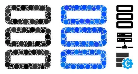 Database Composition Icon of Round Dots Stock Illustration