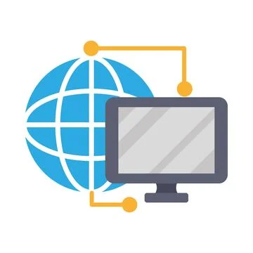 Database computer and internet icon Stock Illustration