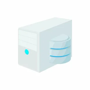 Database of computer icon, cartoon style Stock Illustration