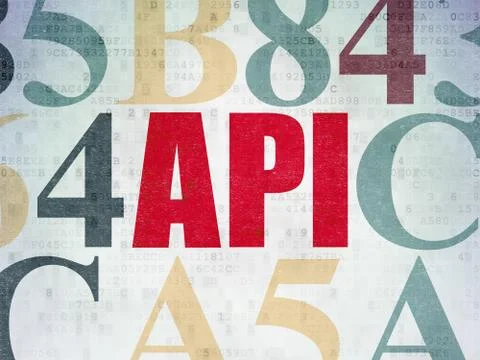 Database concept: Api on Digital Data Paper background Stockillustratie