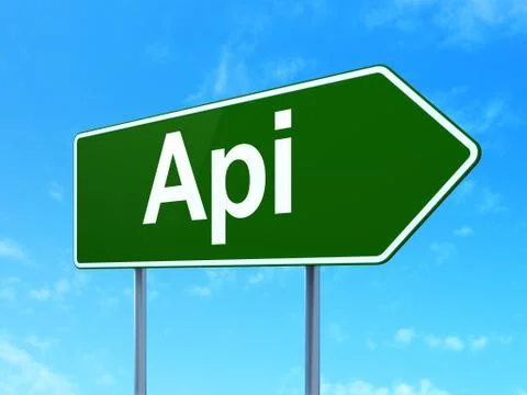 Database concept: Api on road sign background Stock-Illustration
