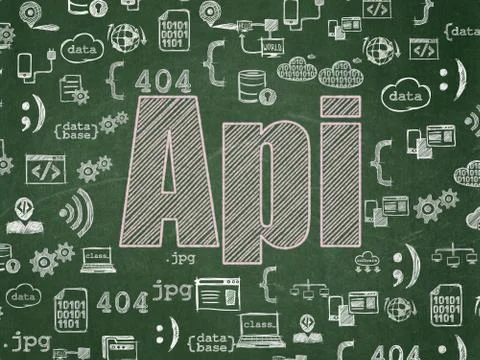 Database concept: Api on School Board background Illustrazione stock