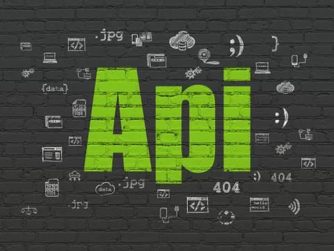 Database concept: Api on wall background Stockillustratie