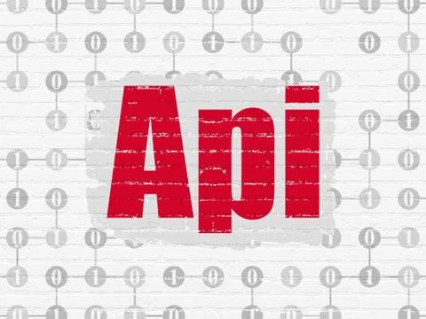 Database concept: Api on wall background Stock Illustration