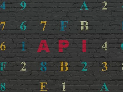 Database concept: Api on wall background Stockillustratie