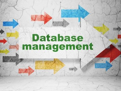 Database concept: arrow with Database Management on grunge wall background イラスト素材