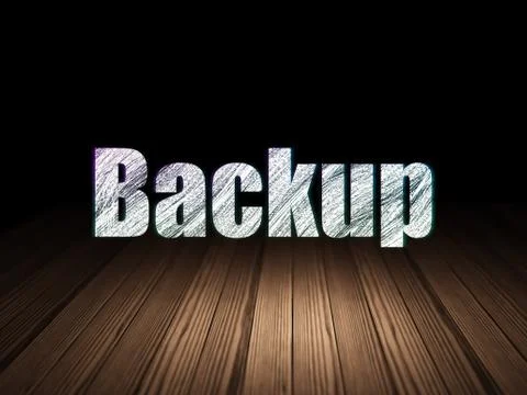Database concept: Backup in grunge dark room Stock Illustration
