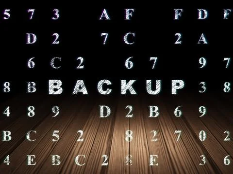 Database concept: Backup in grunge dark room イラスト素材