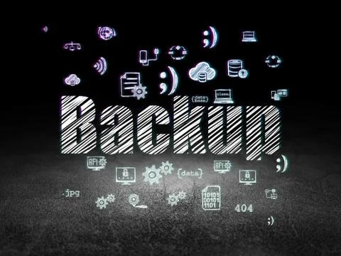 Database concept: Backup in grunge dark room イラスト素材