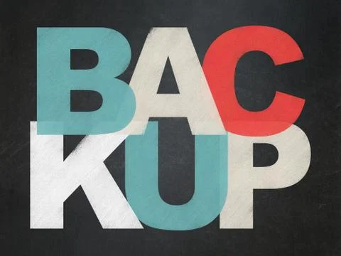 Database concept: Backup on School board background 库存插图