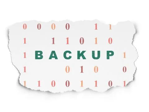 Database concept: Backup on Torn Paper background Stockillustratie