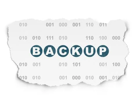 Database concept: Backup on Torn Paper background Stockillustratie