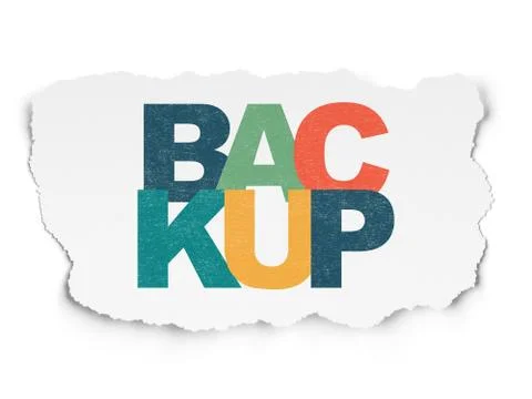 Database concept: Backup on Torn Paper background Stock-Illustration