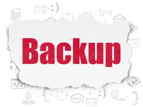 Database concept: Backup on Torn Paper background Stock Illustration