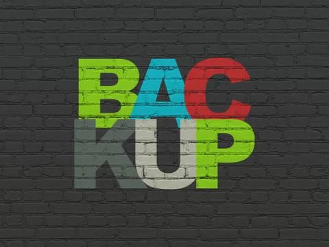 Database concept: Backup on wall background イラスト素材