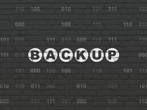 Database concept: Backup on wall background 库存插图